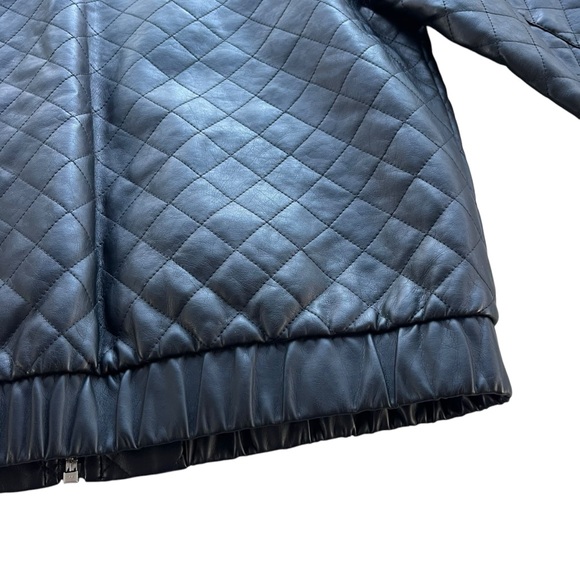 Apt. 9 Women Medium Black Faux Leather Full Zip Quilted Moto Jacket 400954691895 - Picture 13 of 16